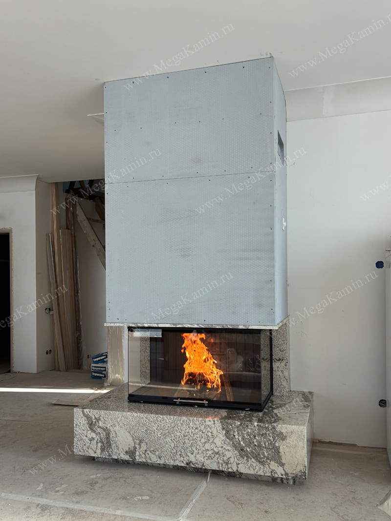 11. Каминная топка Spartherm Linear 4S Arte 3RL100h камин трёхсторонний 